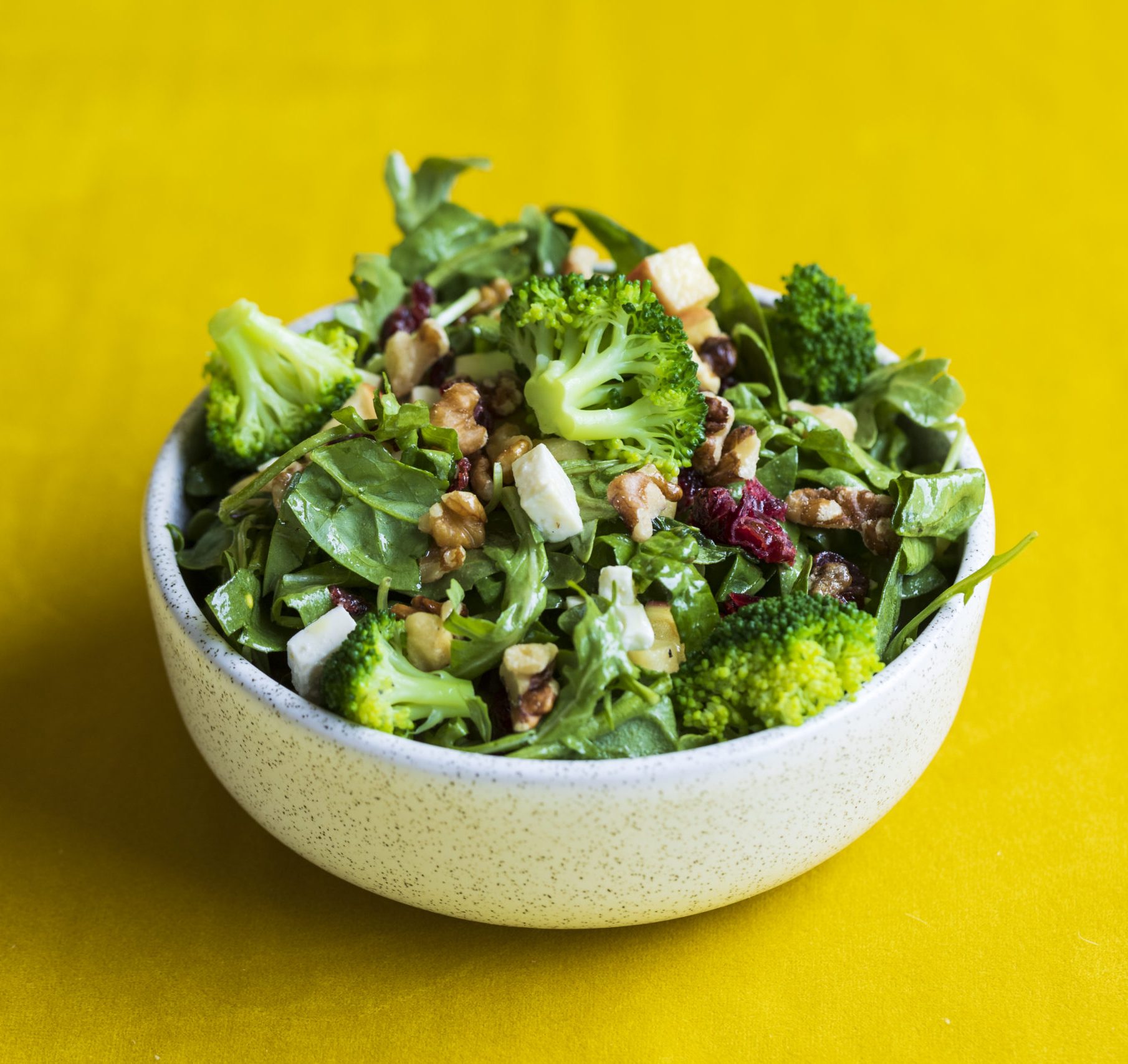 Fresh Spinach & Broccoli Salad - Healthy Option at JOYO Burger Montreal